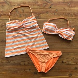 Mossimo Striped Peach & White Swimsuit